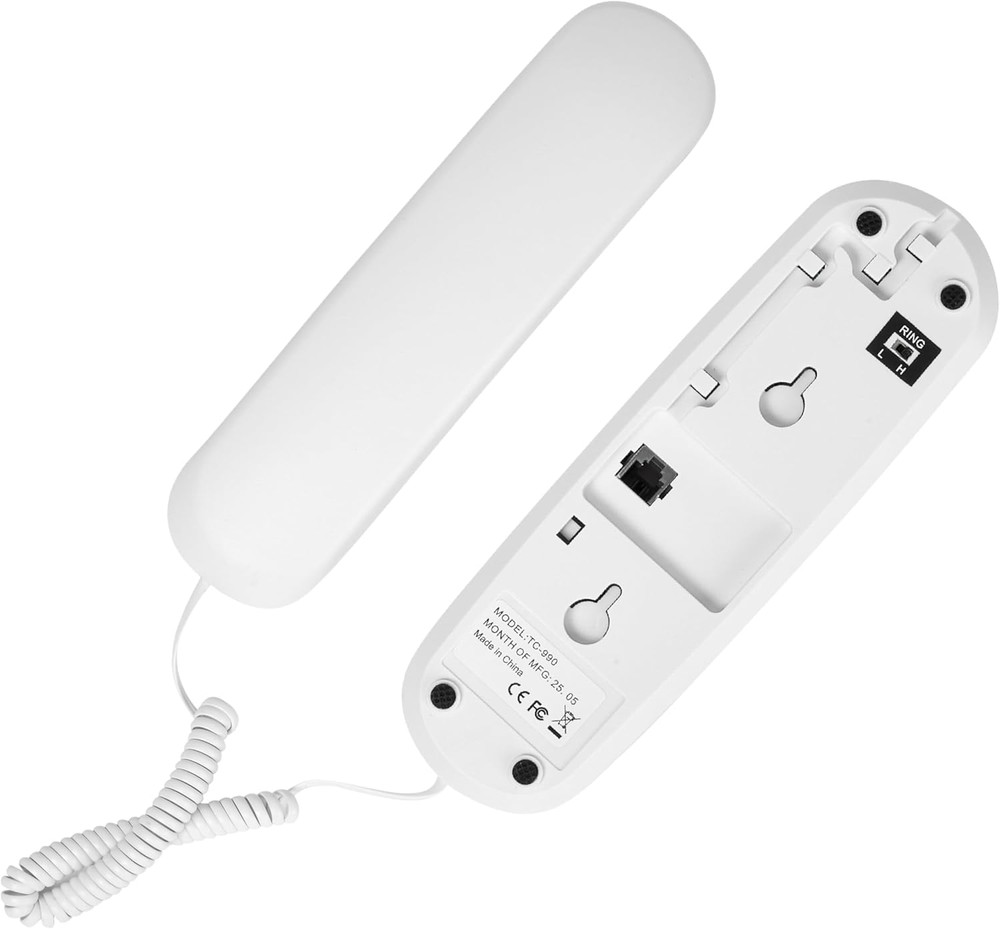 Adjustable Volume Ringtone OF-990 Slimline Telephone Wall-Mountable Basic Corded