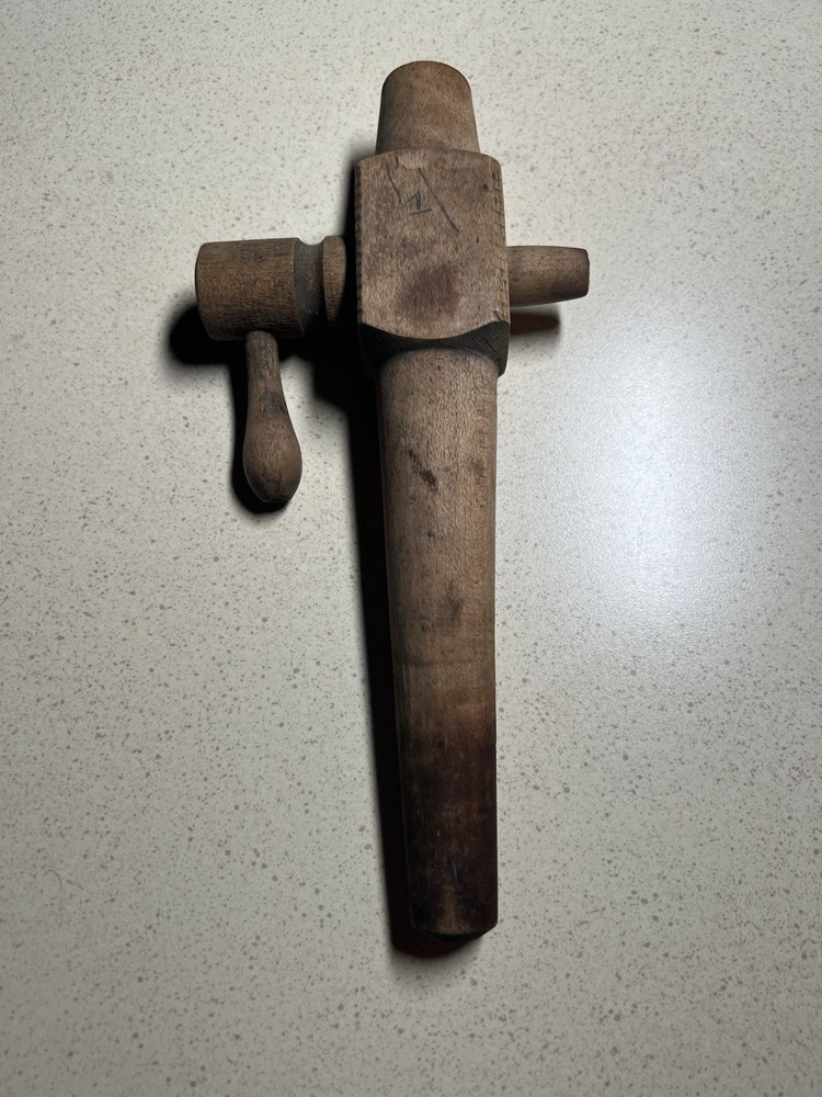 Antique Primitive Brown Wooden Barrel Spigot Tap Tool