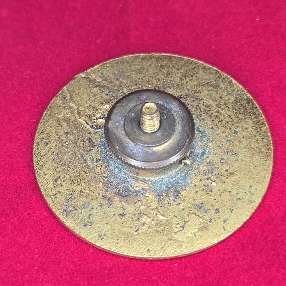 US Post WW1 Army Enlisted Gold Visor Cap Hat Screw Back Badge Eagle Disc