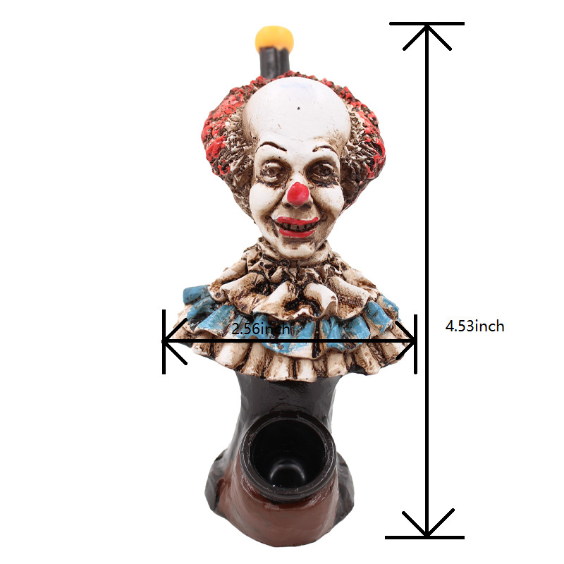 collectable Resin Sculpture clown smoking pipe.