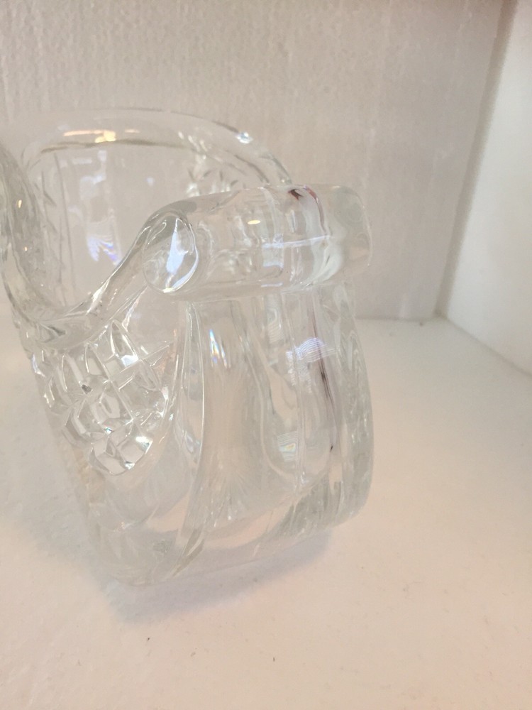 Heavy Lead Crystal Santa Sleigh Candy Dish