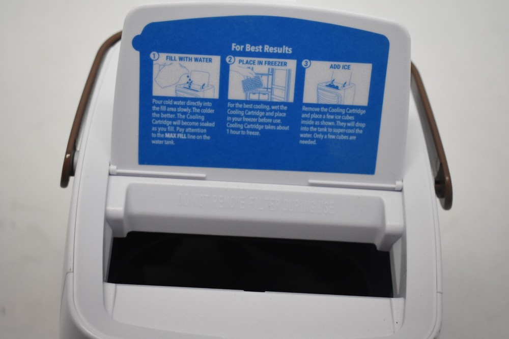 Chill Well Deluxe Portable Misting Air Cooler Fan Model 18009 White with Handle