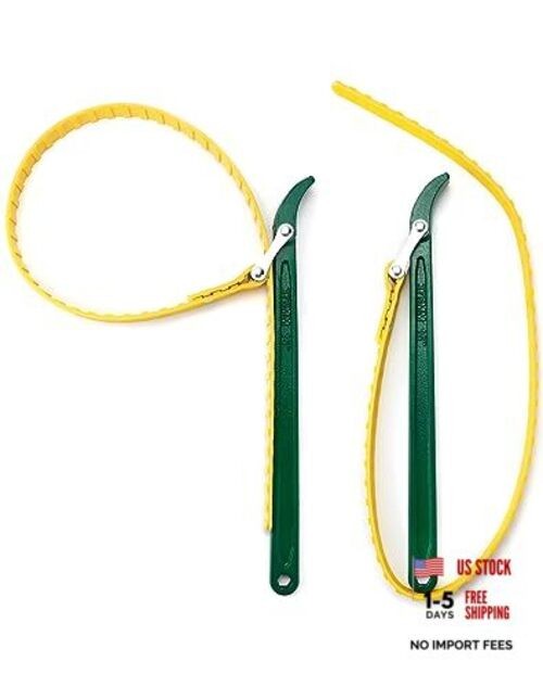 15" Belt Strap Wrench, 2 Pack Multi-Purpose Adjustable Strap Oil Filter Strap