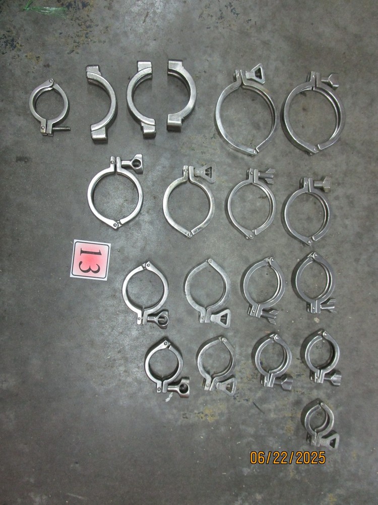 Large Lot of Sanitary Clamps