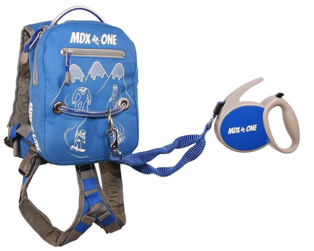 MDXONE Kids Ski Snowboard Harness Shock-Absorbing Bungees, Backpack & Removable