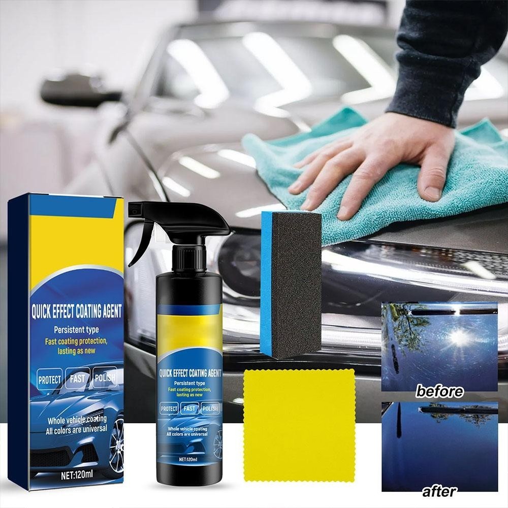 1PCS Car Coating Spray, 3 in 1 Multi-functional Quick 120 ml Effect S6I2