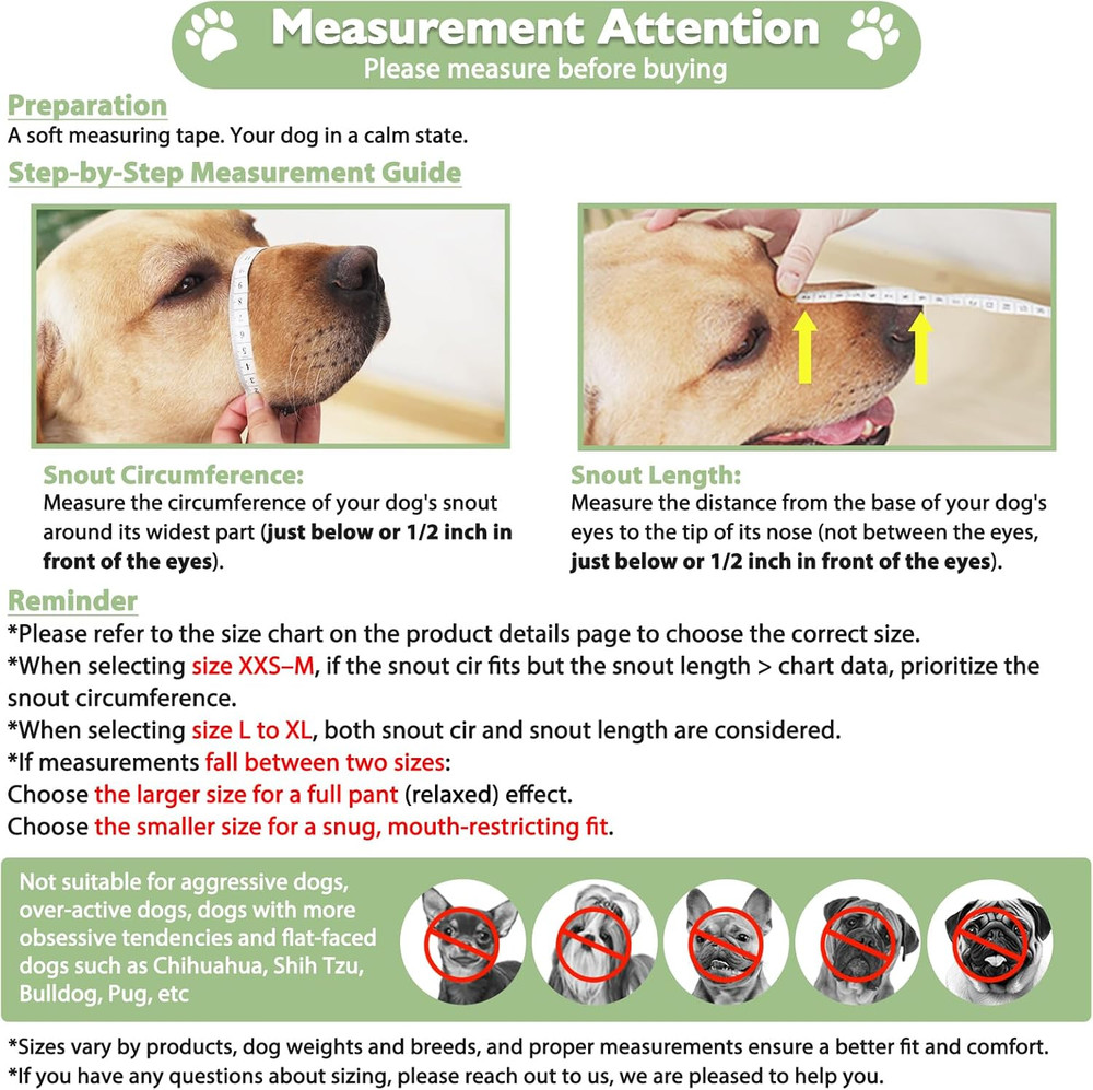 Mayerzon Dog Muzzle, Patented Soft Mesh Muzzle for Small Medium Large Dogs for S