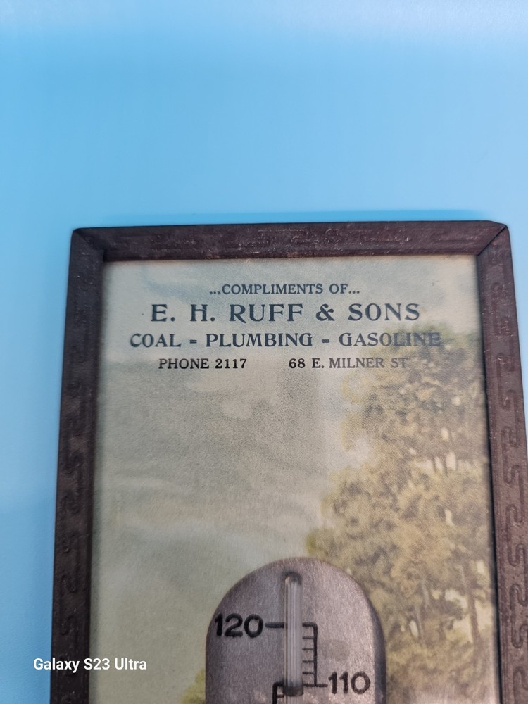 Vintage Advertising Thermometer E. H. Ruff And Sons
