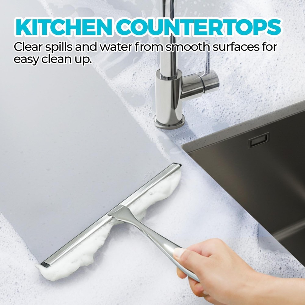 12-Inch All-Purpose Shower Squeegee, Silver