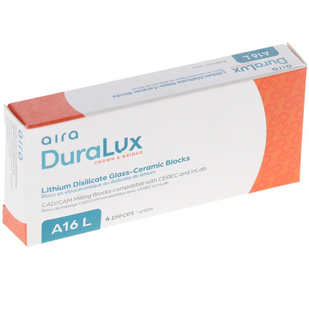 Aira 600152 DuraLux IPS e.max Type Blocks CAD inLab LT A3 A16 L 4/Pk