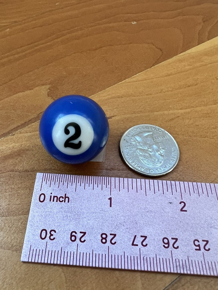 Replacement Mini Billiard Pool Ball Approx 1" Ball Number #2 Solid Blue