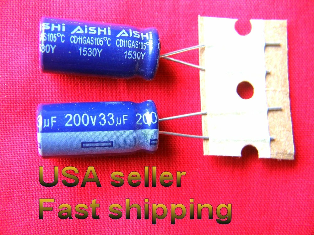 4 pc  -  33uf 200v  radial  electrolytic capacitors 105c (blu)