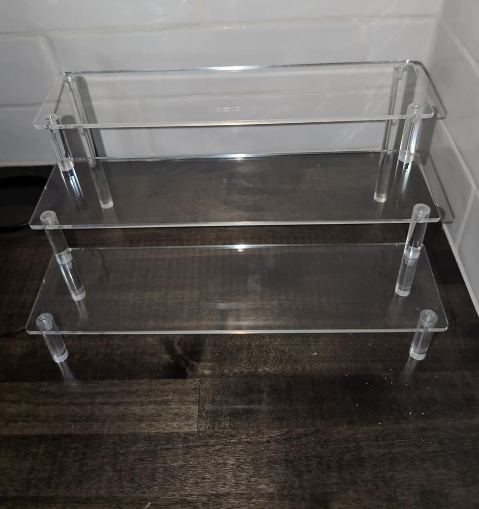 Acrylic Risers Display Stands 3 Tier Perfume Organizer Display Shelf & Versatile