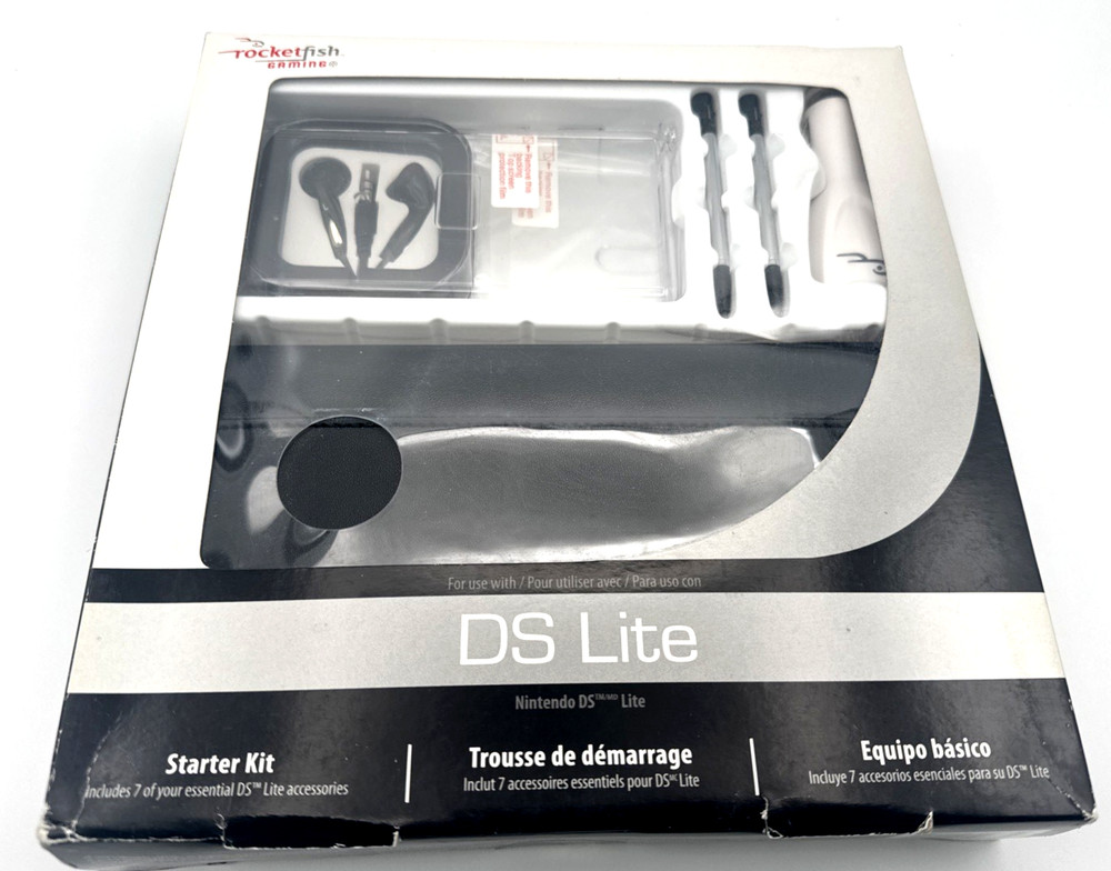 Nintendo DS Lite 7‑Piece Rocketfish Starter Kit NOS Sealed Accessories