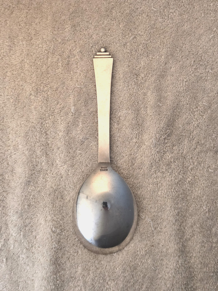 PYRAMID by GEORG JENSEN sterling silver SERVING SPOON No Monogram 8 3/8"