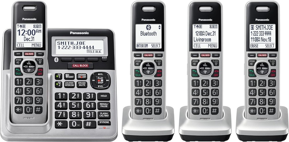 Panasonic KX-TG994 DECT 6.0 Bluetooth 4-Handset Phone Bundle