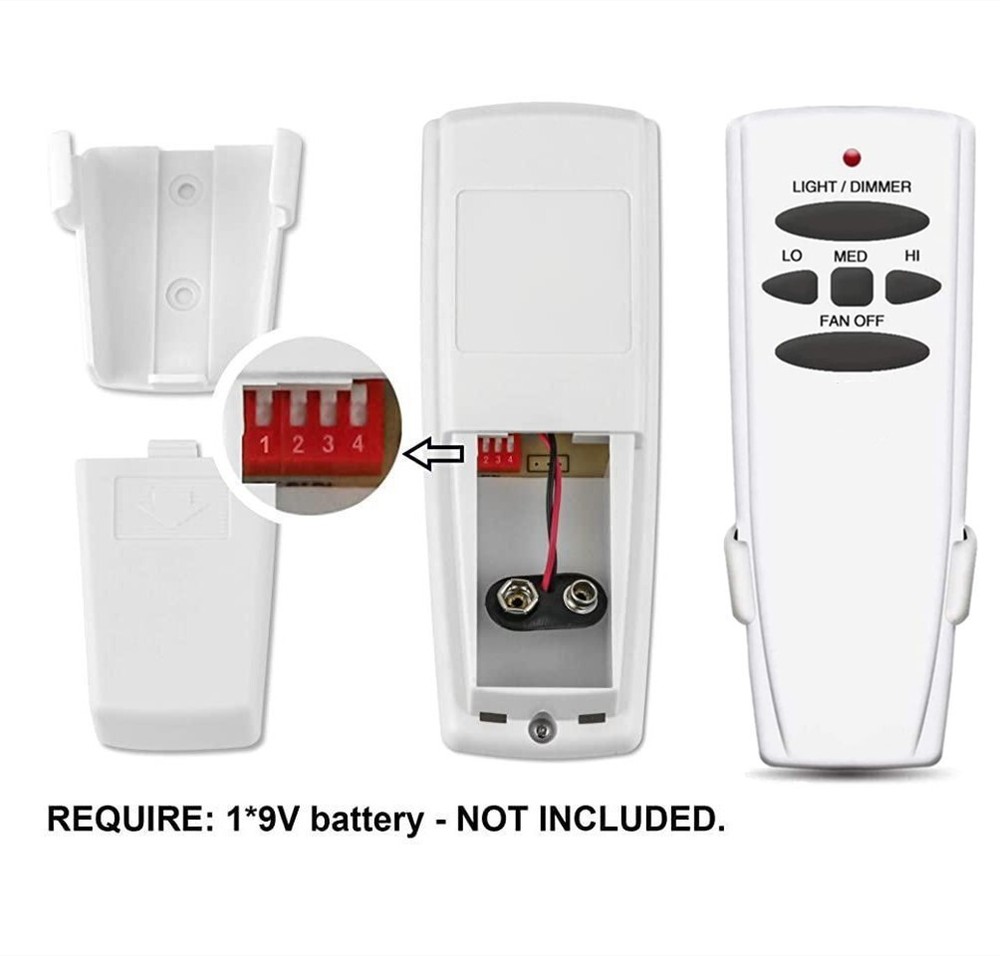 Ceiling Fan Remote Control Replacement for Harbor Breeze Hampton 3 Speed Dimmer