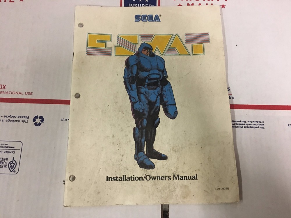 Sega Eswat Video Game Machine Manual
