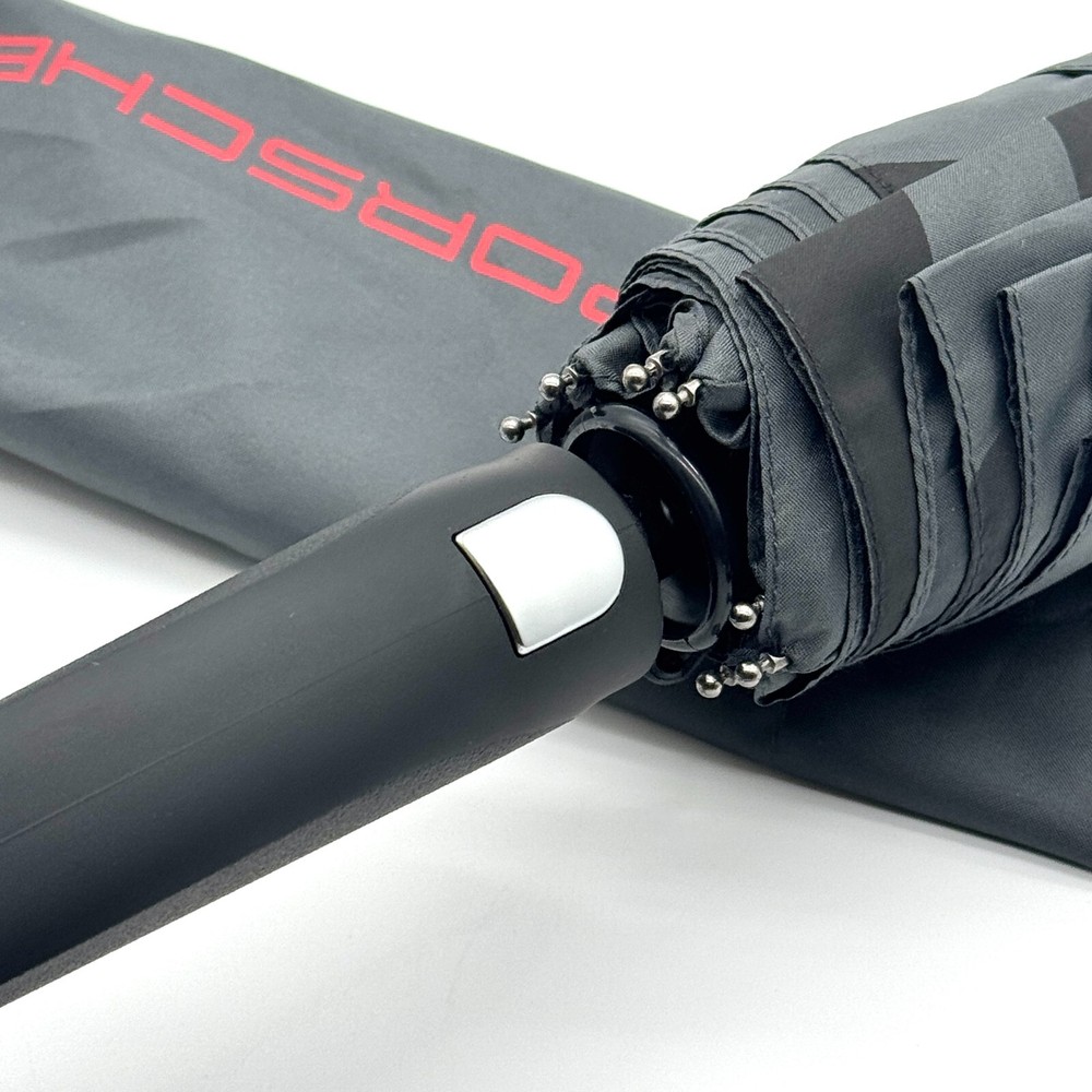 Porsche Short Handle Umbrella w/ Auto Open – Red Logo, Compact & Durable