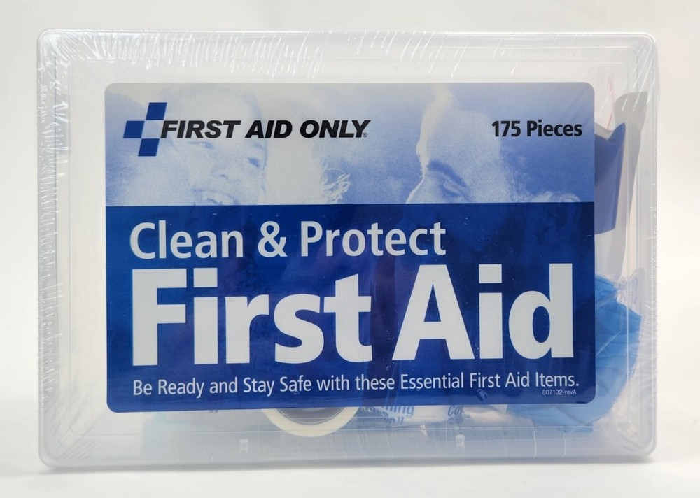 First Aid Kit, 1st Aid Essentials 175 Pieces. Clean & Protect