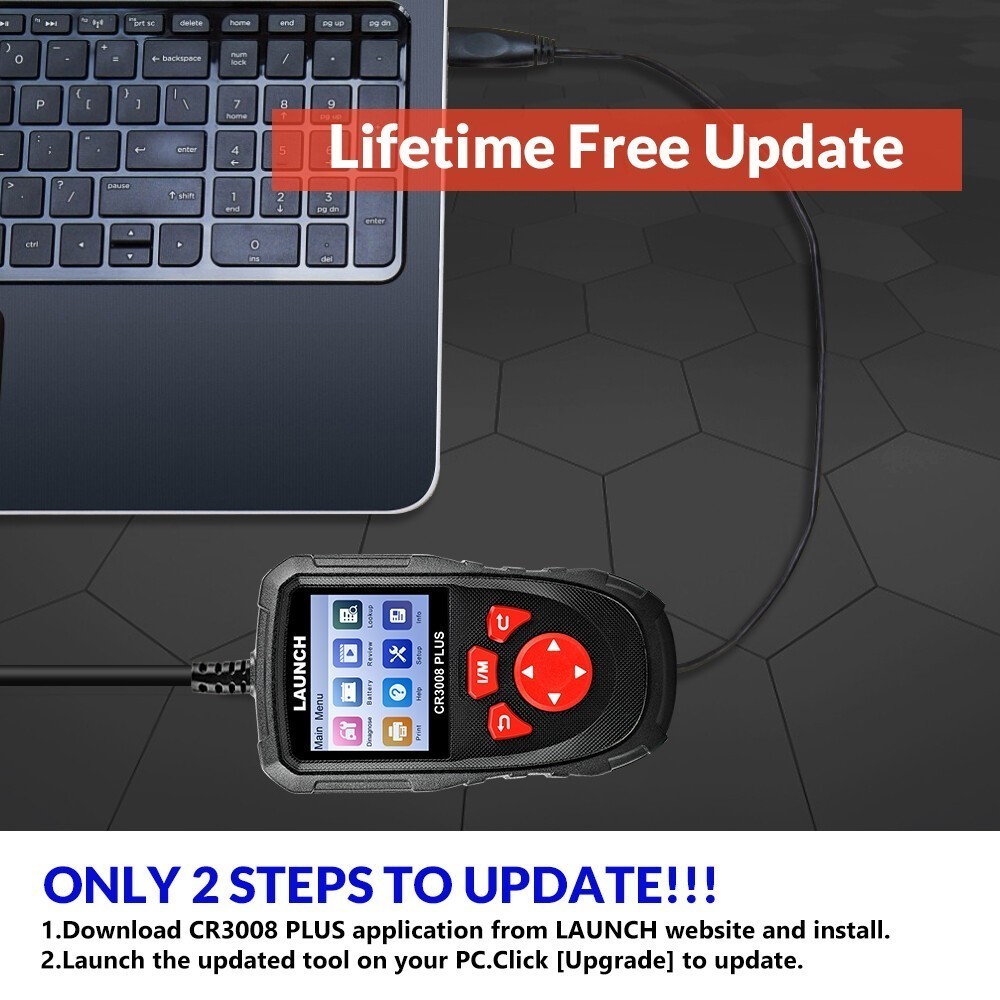 LAUNCH CR3008+ FULL OBD2 Scanner Reader Car Diagnostic Tool Check Engine Fault