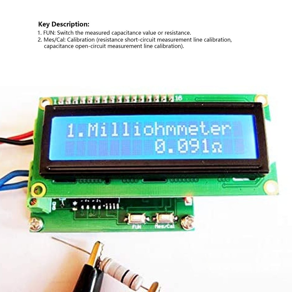 Low Resistance Ohmmeter Milliohm Meter Accurate Capacitance Tester HR390