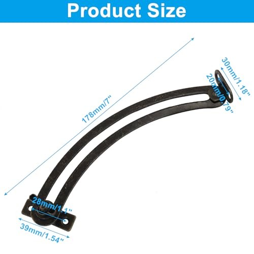 Piutouyar Pack 7 Inch Lid Support Hinge, Black Left and Right Hand Adjustable 4