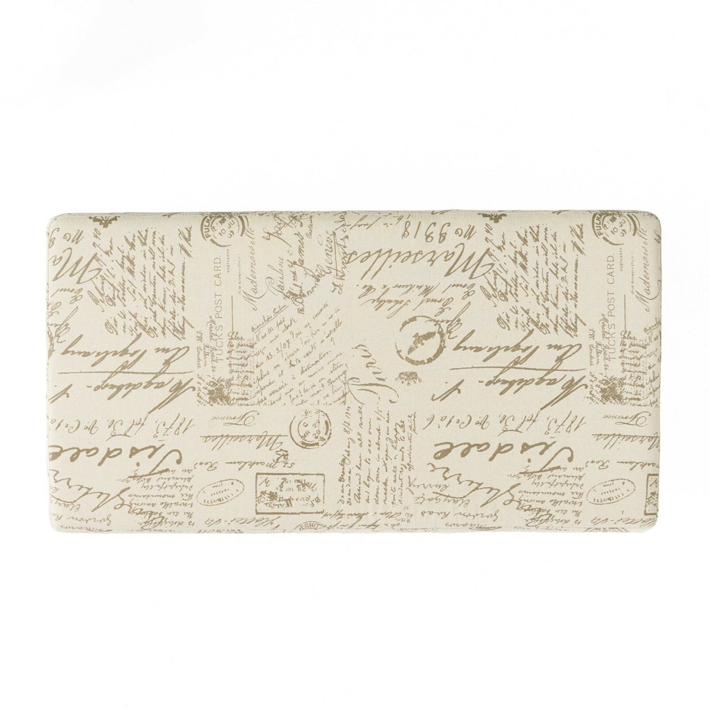 Kingsbury Fabric Storage Ottoman Bench with French Script