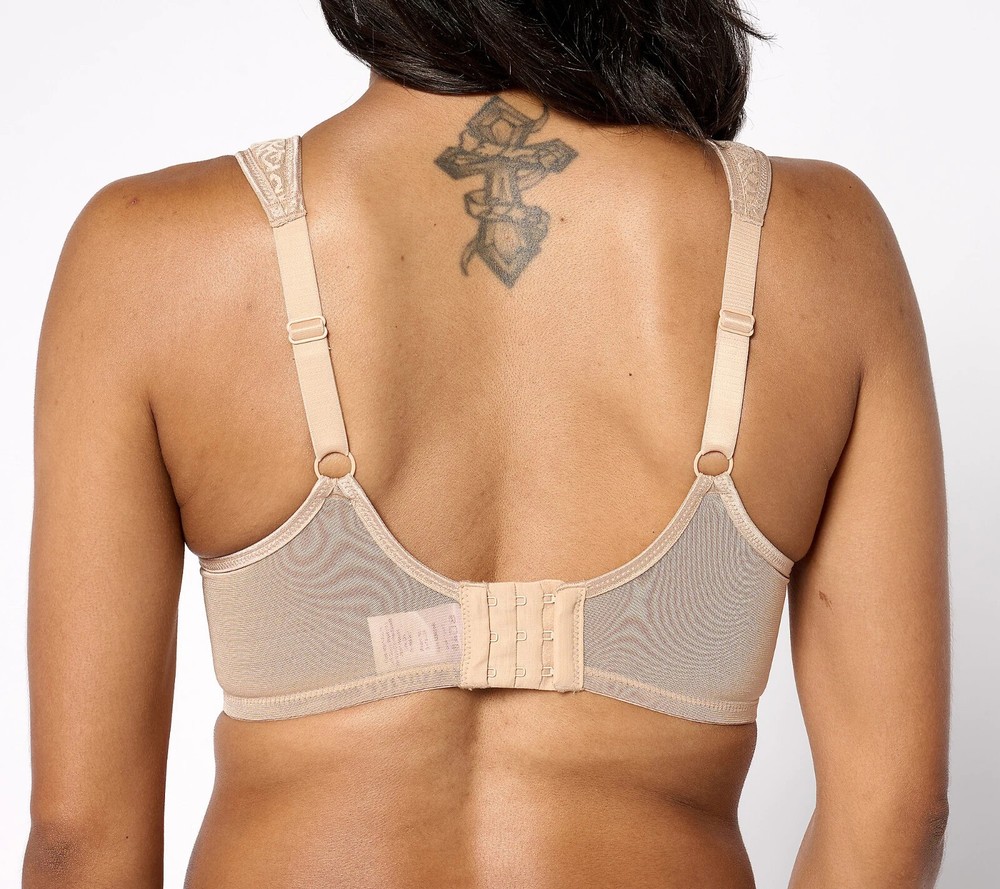 Breezies Wild Rose Seamless Underwire Support Bra, Black, 34DD