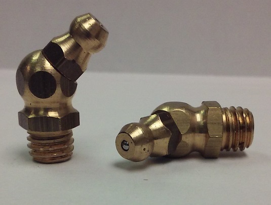 M6 x 1mm 45 Degree Brass Metric Grease Zerk Fitting 1 Pc