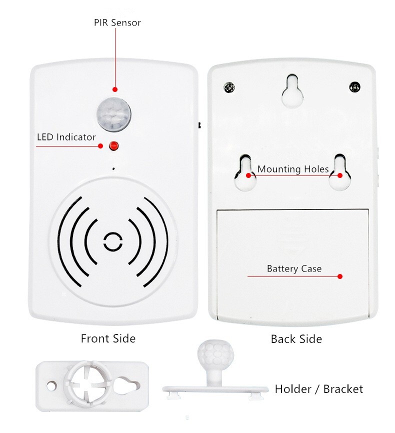 [ Flyron FNP-704 ]Mini PIR Motion Sensor Activated Audio Player (USB Recordable)