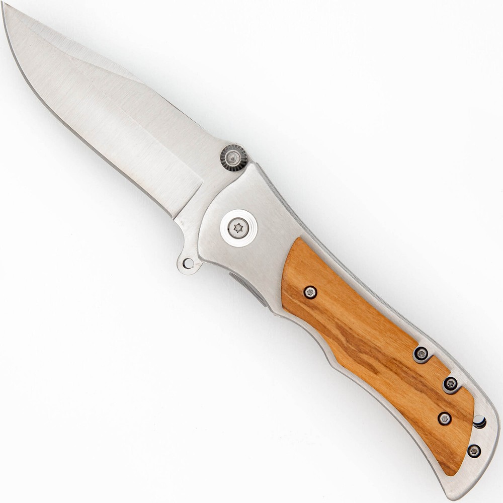 Stainless Steel Heavy Duty Drop Point Spring Assisted EDC Folding Pocket Knife