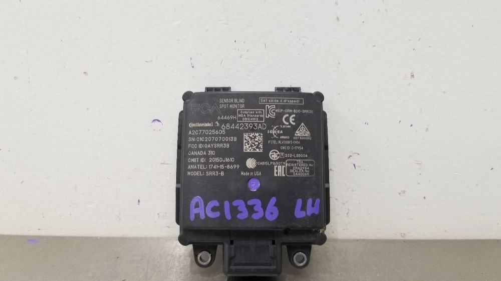 20 DODGE RAM 2500 BLIND SPOT RADAR MODULE REAR LEFT DRIVER 68442393AD
