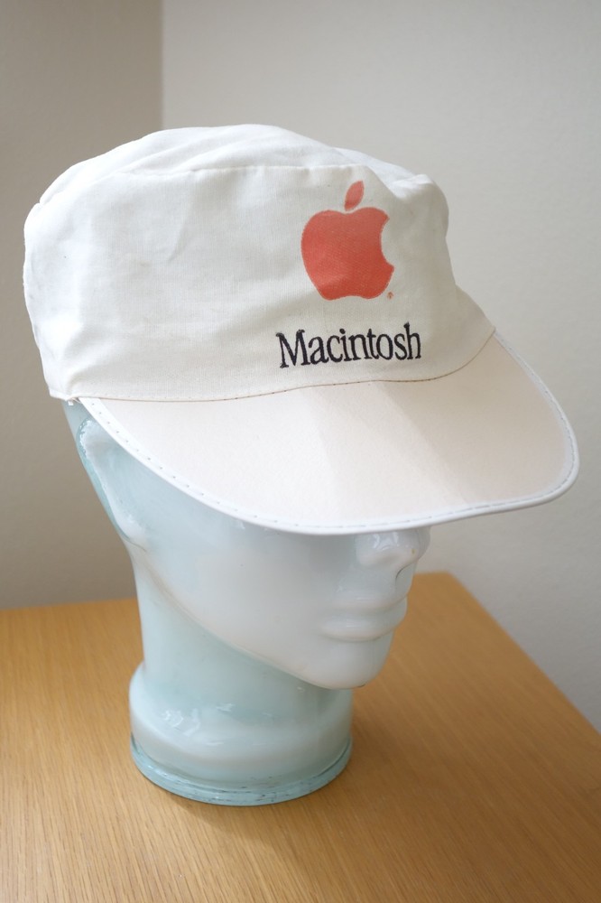 Vintage Retro Apple Macintosh Computers White Painter's Cap Hat