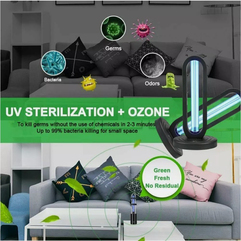 Ozone UV Light Disinfection 110V 38W ABS+quartz NEW w/Remote Controller
