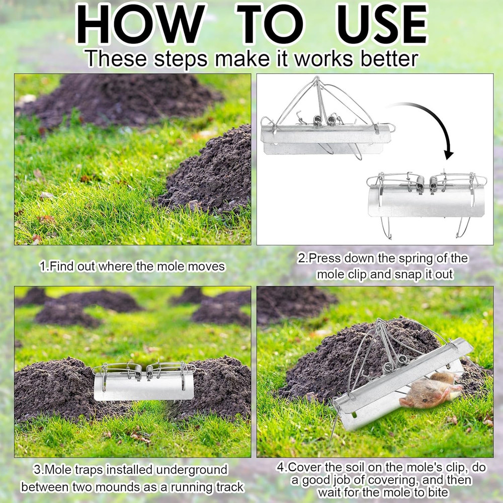 Mole Trap Half round Metal Mole Killer Reusable Ground Squirrel Trap Heavy Duty