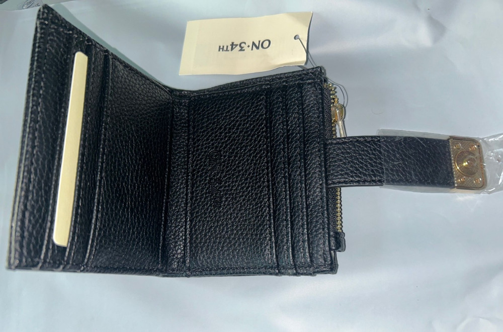 On 34th Bi Fold Card Wallet Black Silver