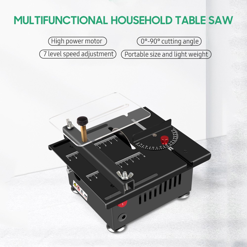 Multifunctional Mini Table Saw Speed Angle Adjustable for Wood Plastic Cutting