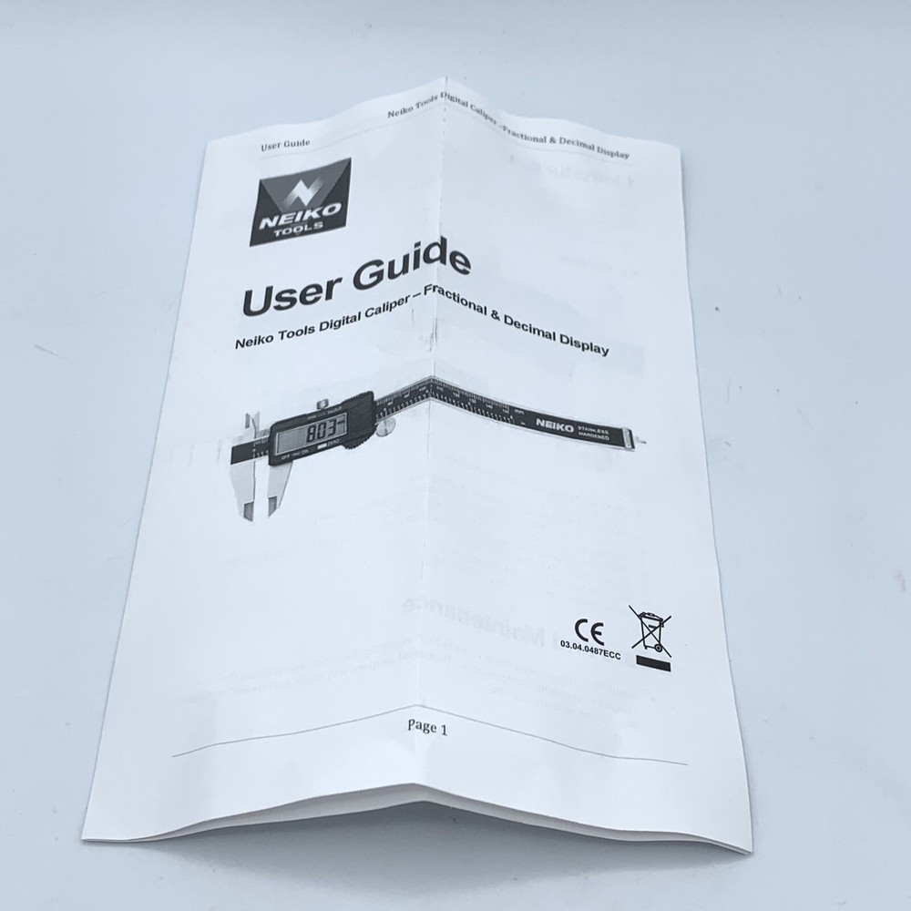 NEIKO 6” Electronic Digital Caliper Stainless Steel Extra Large Screen