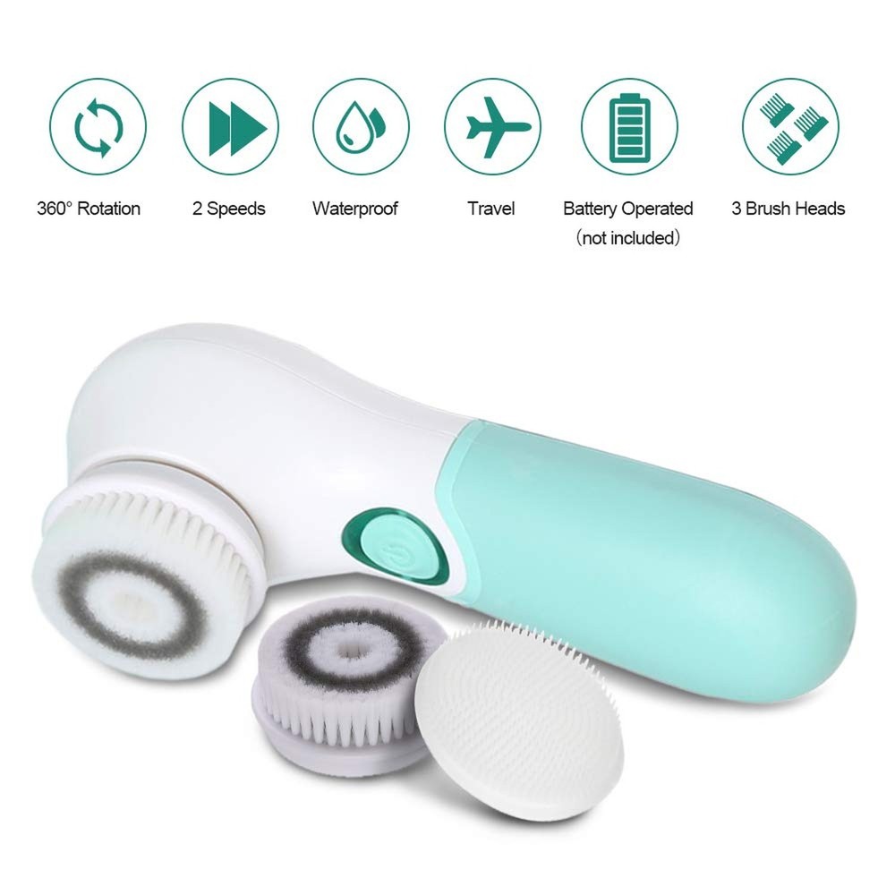 Facial Cleansing Brush Bundled Set with 3pcs Replacements