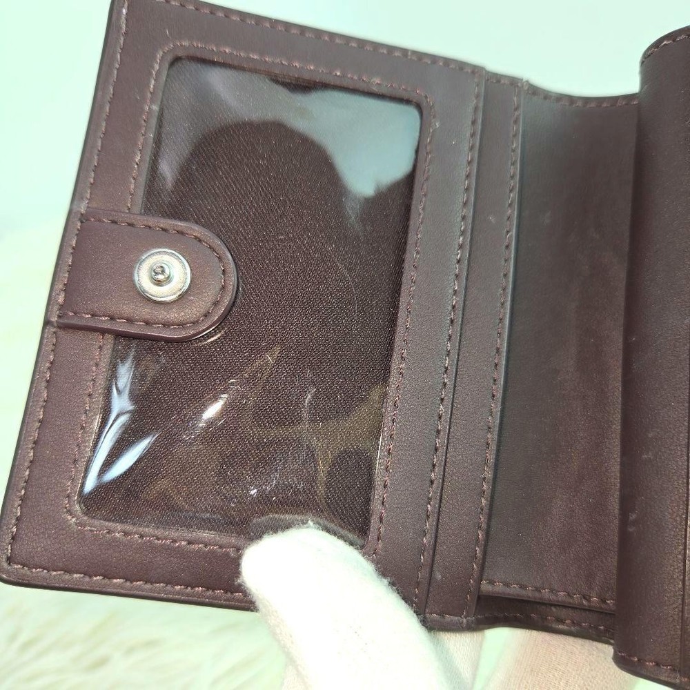 COACH Snap Wallet Folded Wallet Leather Purple