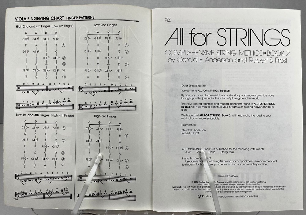 Viola All for Strings Comprehensive String Method Book 2 Kjos Book