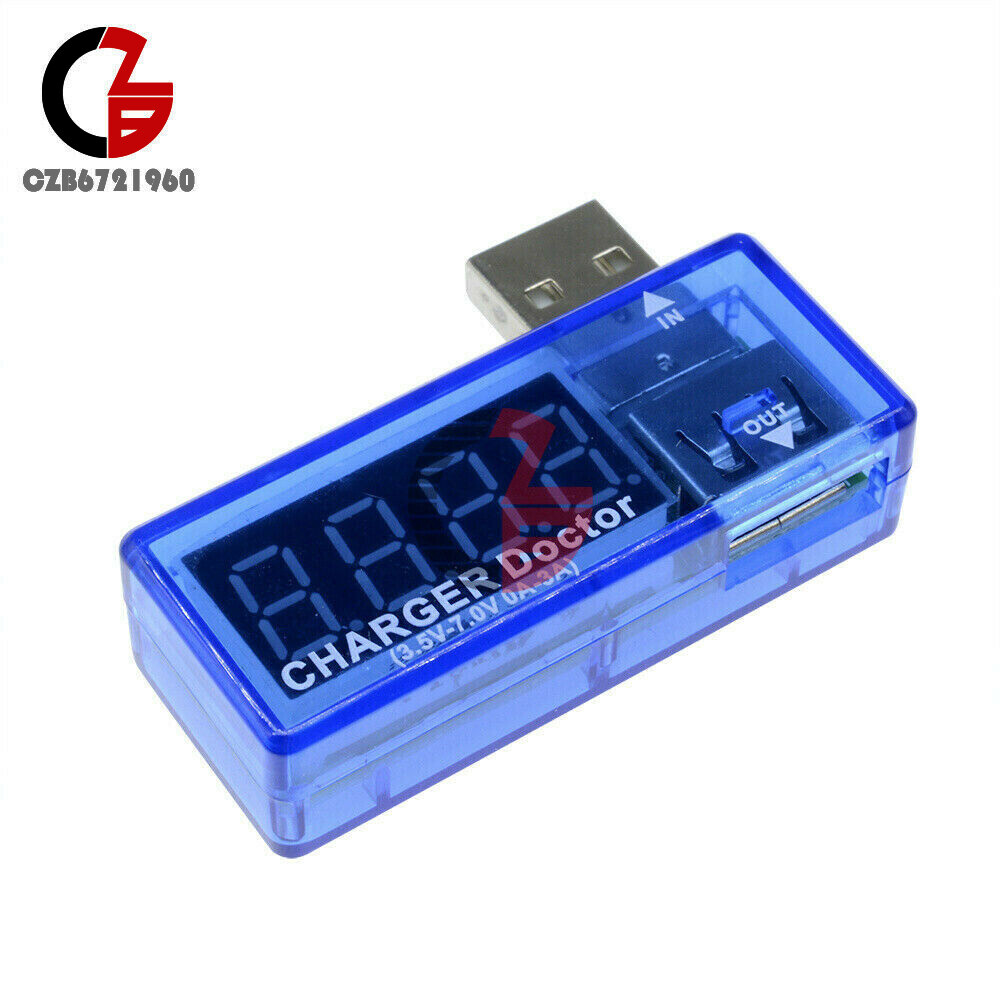 Digital Dual LED 5V USB Current Voltage Meter Voltmeter Power Ammeter Detector