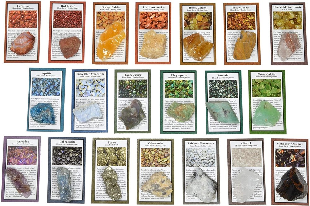 Pre-Identified 50 Different Rough Stones with ID Cards
