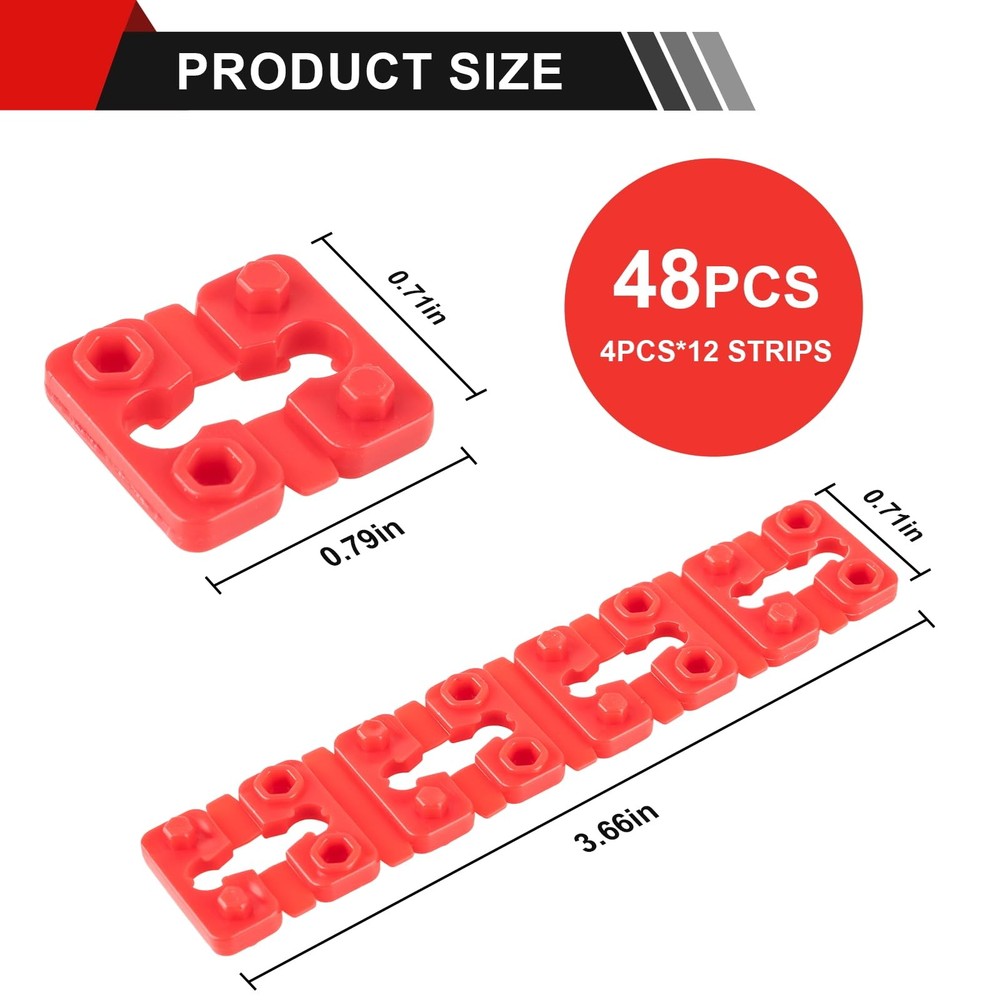 Outlet Spacers for Electrical Box, 48 PCS Box 1/4 inch, Red-48