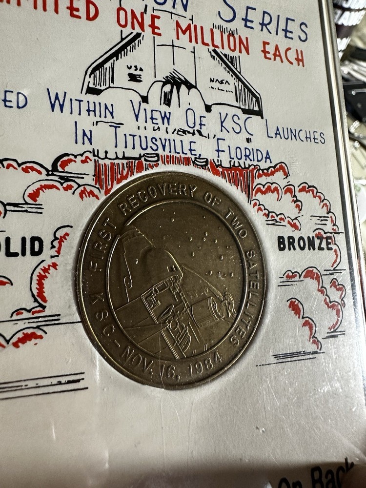 Shuttle Crew Emblem Coin 51A Discovery 1984 Collection Series Solid Bronze