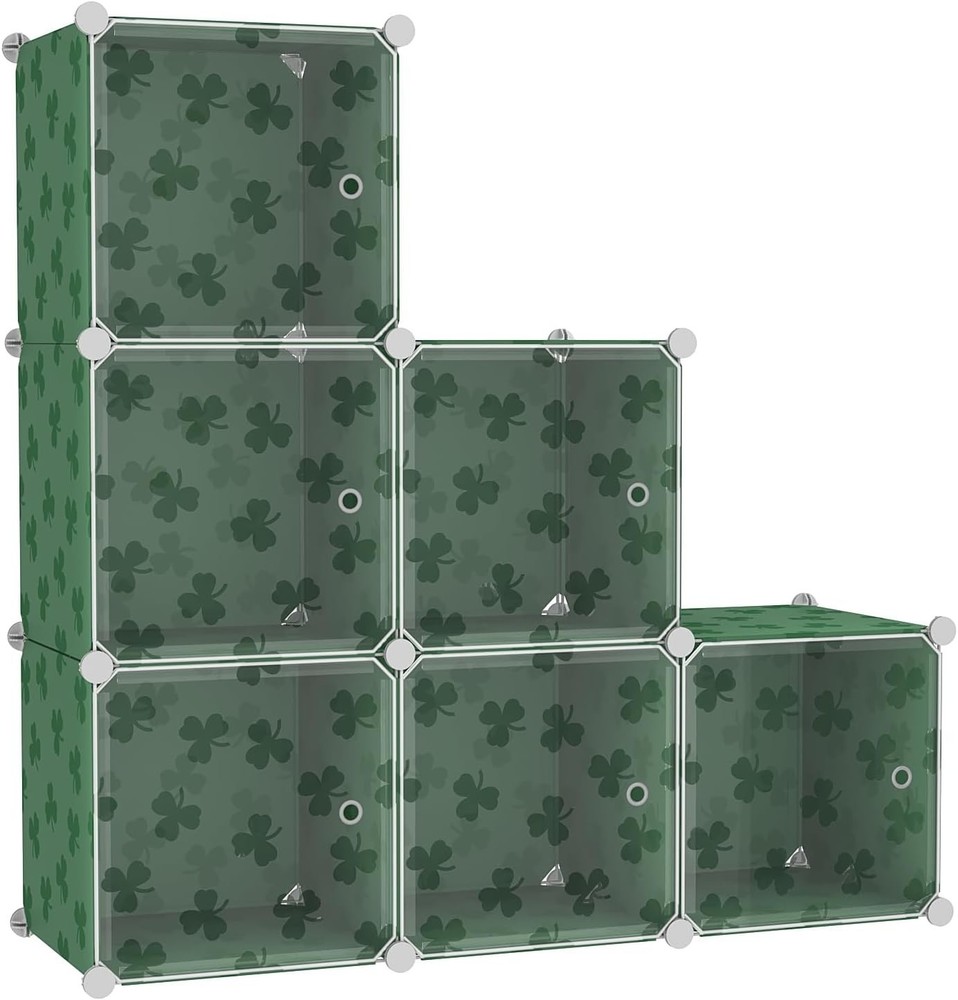 Cube Storage Organizer W/ Doors 6-Cube Shelves DIY Plastic Modular Bookshelf