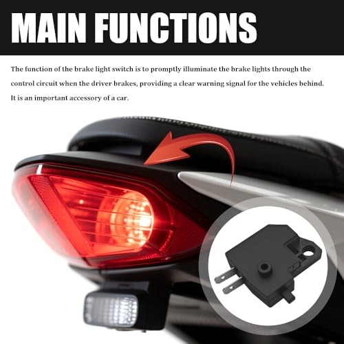 2PCS Motorcycle Brake Light Switch, Brake Light Stop Switch, Left Right Front