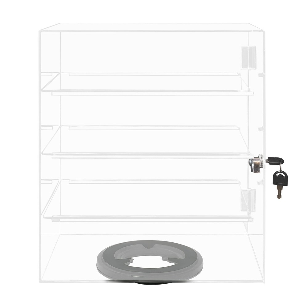 4-Tier Acrylic Display Case Clear Showcase Rotating Storage Shelf Tabletop