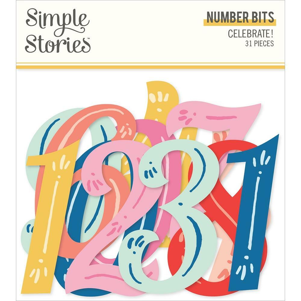 Crafts SS Bits Pieces DieCuts Celebrate Bright Numbers 0-9 Multiple